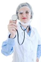 isolated adult woman nurse photo