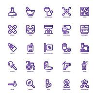 Medical and Pharmacy icon pack for your website, mobile, presentation, and logo design. Medical and Pharmacy icon basic line gradient design. Vector graphics illustration and editable stroke.