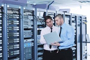 it enineers in network server room photo