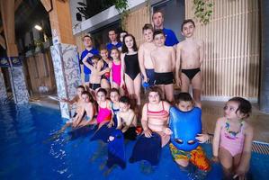 Swimming in indoor pool photo