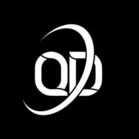 logotipo qd. qd diseño. letra qd blanca. diseño del logotipo de la letra qd. letra inicial qd círculo vinculado logotipo de monograma en mayúsculas. vector