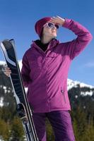 invierno mujer esquí