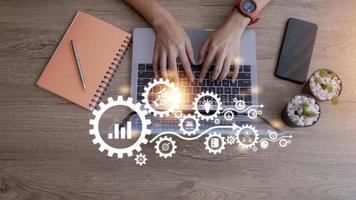 Business planning concepts, high-performance business processes and workflows and problem solving, quality control and long-term business evaluation tracking. photo