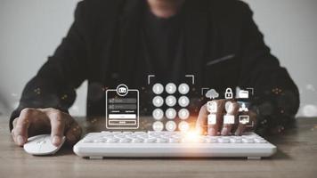 login and password, cyber security concept, data protection and secured internet access, cybersecurity photo