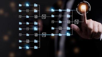 sistema de gestion documental dms bases de datos y documentos en linea, y procesos automaticos de gestion de archivos, tecnologia erp para la gestion de documentos. foto