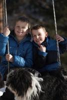 portrait of little boys at winter day photo