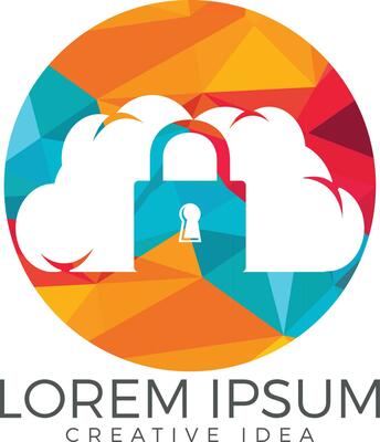 Padlocks clouds symbol logo icon. Cloud security logo design.