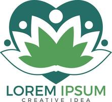 hermosa plantilla de símbolo de flor de loto. spa, naturaleza, medio ambiente, idea de logotipo de reciclaje. vector