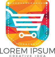 Pocket and shopping cart logo design. Online shopping app icon template. vector