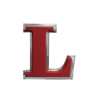 buchstabe l 3d rendern mentale rote farbe png