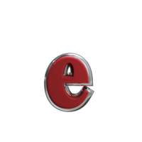 lettera e 3d interpretazione rosso colore png