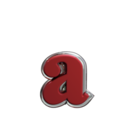 lettre a rendu 3d couleur rouge png