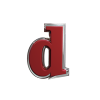 buchstabe d 3d-rendering rote farbe png