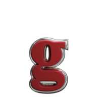 lettera g 3d interpretazione rosso colore png