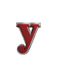 Letter y 3D Rendering Red color png