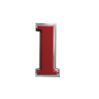 Letter l 3D Rendering Red color png