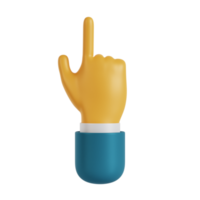3d hand pointing index up tap gesture png
