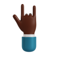 3d hand rock and roll gesture png