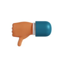 3d hand thumb down gesture png