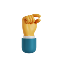 pequeño gesto de la mano 3d png