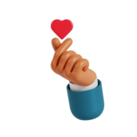 gesto de amor da mão 3d mini png