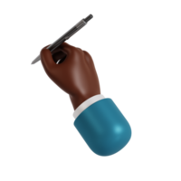 3d hand håll penna png