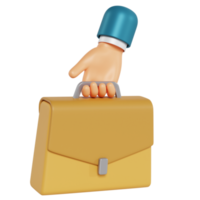 3d hand hold office bag png