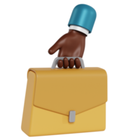 3d hand hold office bag png