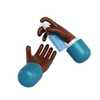 3d mano disinfettante png