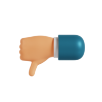 3d hand thumb down gesture png