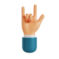 3d hand rock and roll gesture png