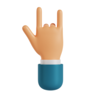 3d hand rock and roll gesture png