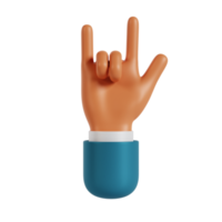 3d hand rock and roll gesture png