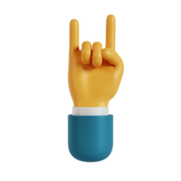 3d hand metal gesture png