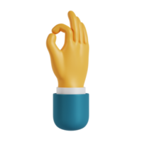 3d hand okay gesture png