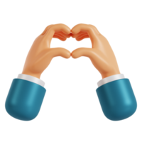 gesto de amor de mano 3d png