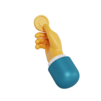 3d hand hold coin png