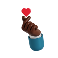 3d hand mini love gesture png