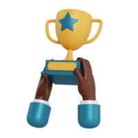 3d hand hold trophy png