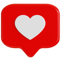 3d rood hart icoon illustratie png