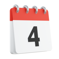 4 on 3D render of calendar png