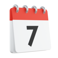 7 on 3D render of calendar png