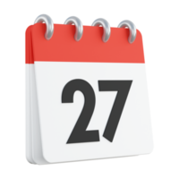 27 on 3D render of calendar png