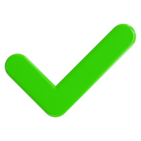 3D rendering of checkmark icon true choice png