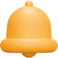 3D render of bell for notification and reminder png