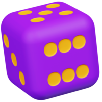 3D dice cube simple game for presentation png