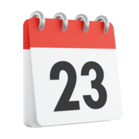 23 sur le rendu 3D du calendrier png