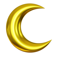 3d d'oro mezzaluna Luna png