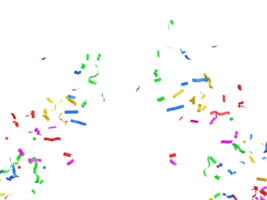 Confettis colorés en rendu 3d avec une couleur amusante png