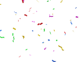 3D rendered colorful confetti with fun color png